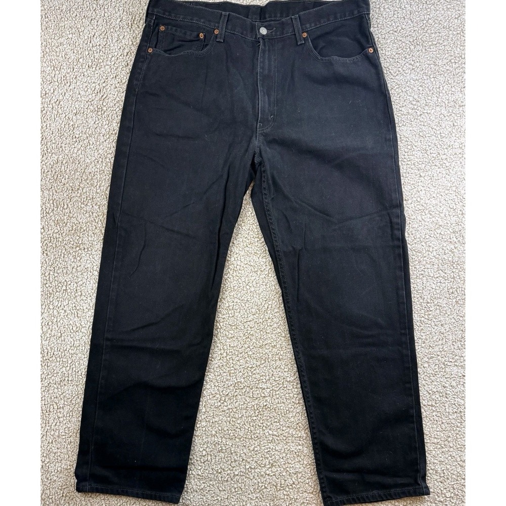 Levi's 550 Relaxed Fit Jeans Men's 38x30 Black Dark Wash Baggy Denim Pants